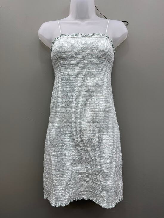 American Eagle Outfitters Dresses & Skirts - American Eagle Smocked Mini Dress Small Aqua Stripe Cotton Coastal Y2K